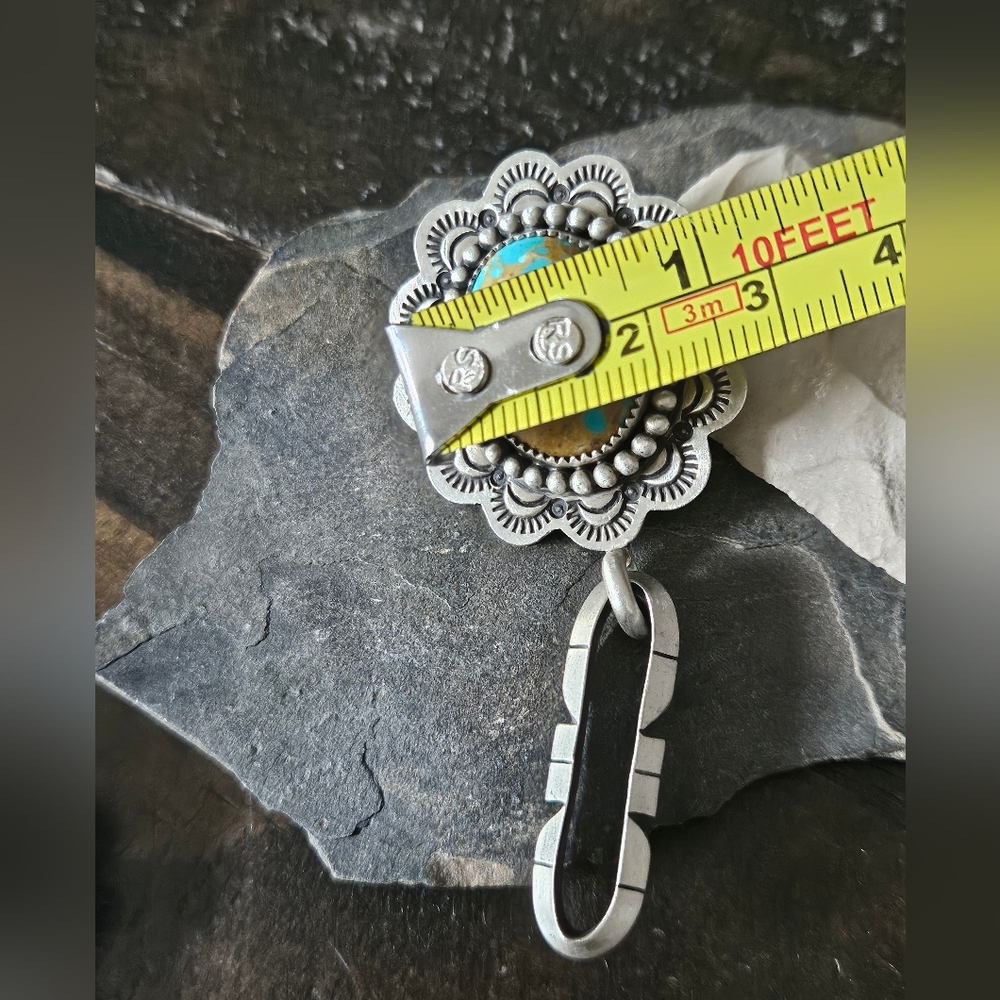 Navajo Sterling Silver Turquoose Earrings - Picture 2 of 8